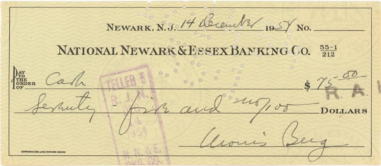 1954 Moe Berg Signed Check (Beckett)